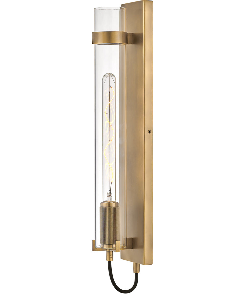 Ryden 1-Light LED Tall Single Light Sconce in Heritage Brass