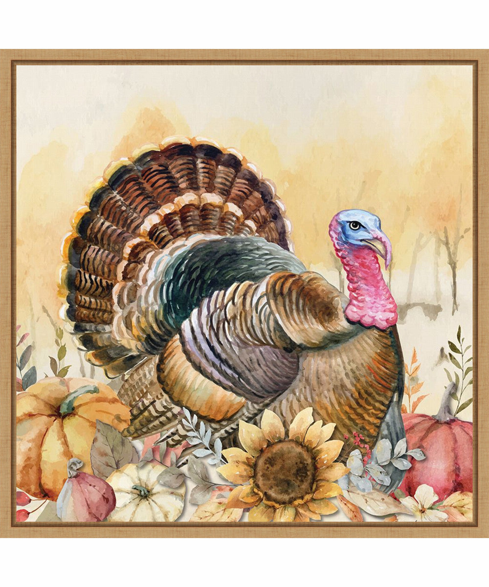 Framed Harvest Turkey by Art Nd Canvas Wall Art Print (22  W x 22  H), Sylvie Maple Frame