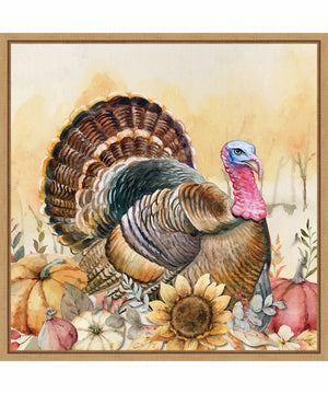 Framed Harvest Turkey by Art Nd Canvas Wall Art Print (22  W x 22  H), Sylvie Maple Frame