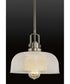 Archie 1-Light Clear Prismatic Glass Coastal Pendant Light Antique Nickel
