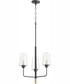 Dalia 3-light Chandelier Textured Black w/ Aged Brass