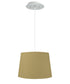 16" W 2 Light Pendant Sand Linen Shade with Diffuser, White Cord