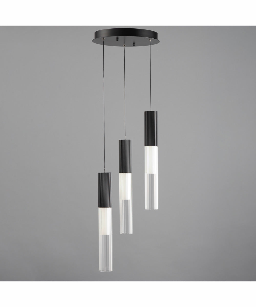 Reeds 3-Light LED Pendant Black