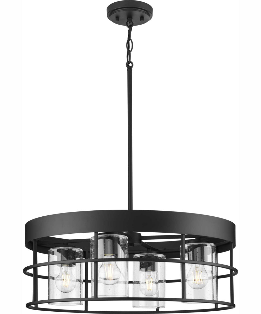 Burgess 4-Light Modern Farmhouse Chandelier Matte Black