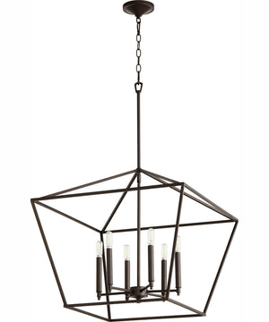 Gabriel 6-light Entry Foyer Hall Chandelier Oiled Bronze