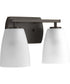 Leap 2-Light Etched Glass Modern Bath Vanity Light Antique Bronze