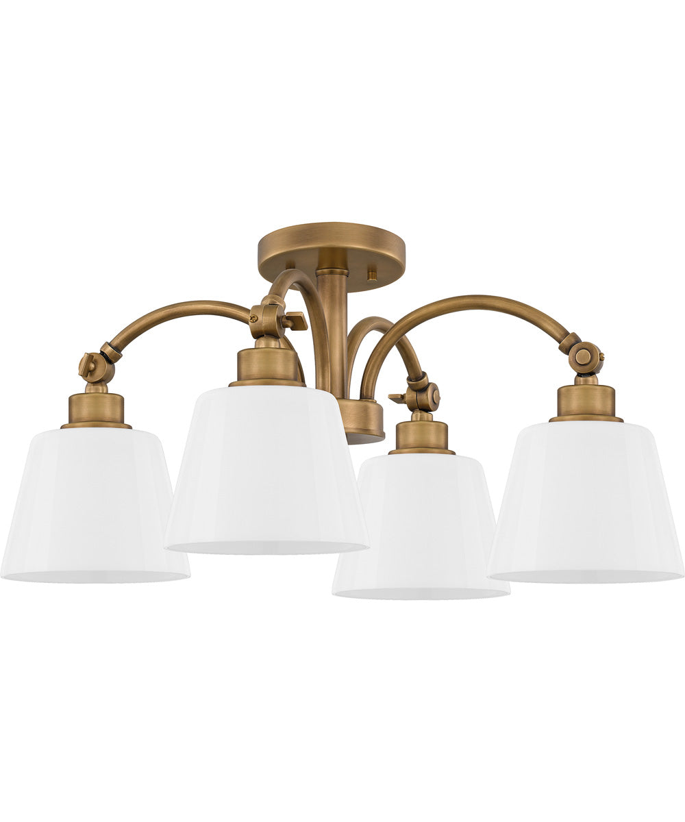 Quoizel Semi-Flush Mount Extra Large 4-light Semi Flush Mount Weathered Brass