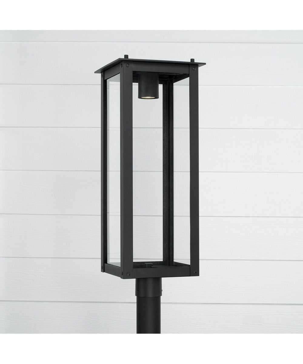 Hunt 1-Light Outdoor Post-Lantern Rain or Shine - Black