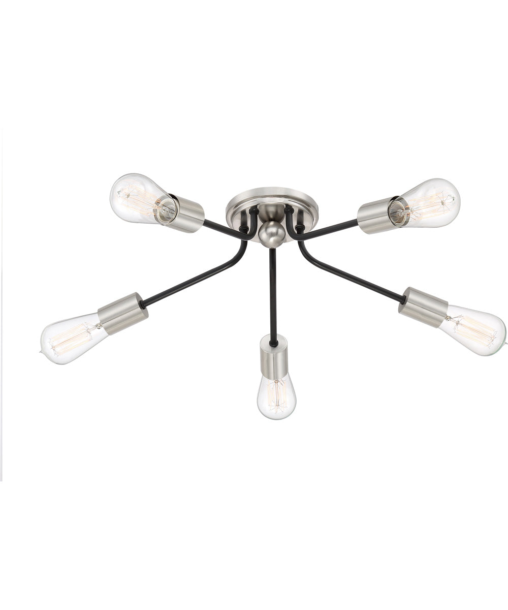 Latitude 5-light Flush Mount Earth Black