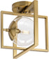 Atwell 10" 1-Light Mid-Century Modern Clear Glass Semi-Flush Mount Light Brushed Bronze