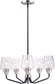 23"W Goblet 5-Light Chandelier Black / Satin Nickel