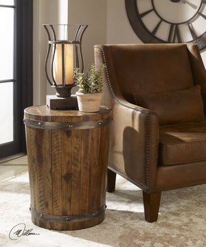 24"H Ceylon Wine Barrel Accent Table
