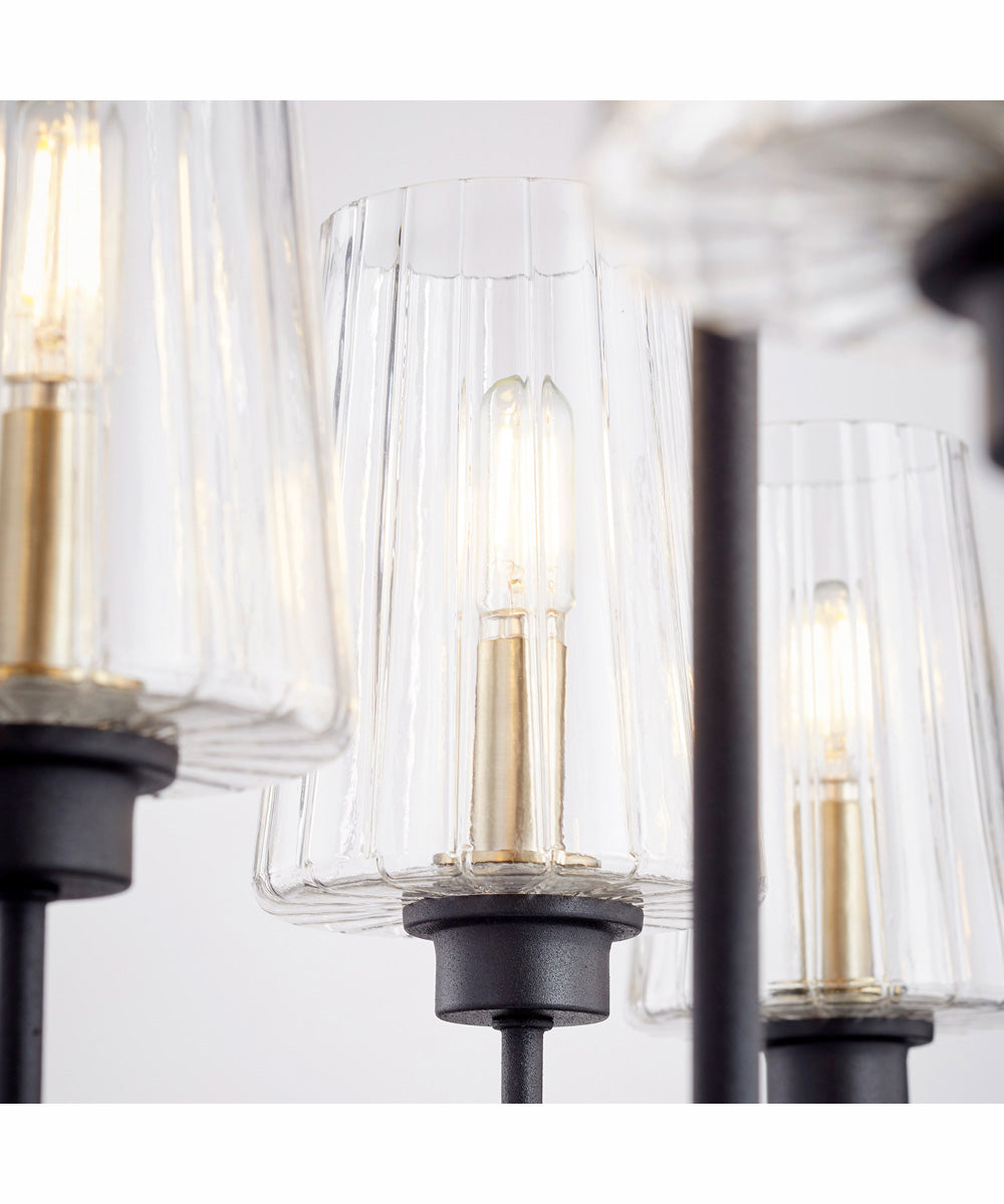 Dalia 8-light Chandelier Textured Black w/ Aged Brass