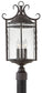 24"H Casa 3-Light Outdoor Pier Post Light in Olde Black with Clear Seedy