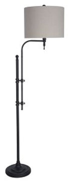 65"H Anemoon Metal Arched Floor Lamp Single Black