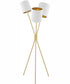 Crisanta 3-Light 3-Light Floor Lamp Gold/White Velvet Shade
