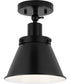 Hinton 1-Light Vintage Style Ceiling Light Matte Black