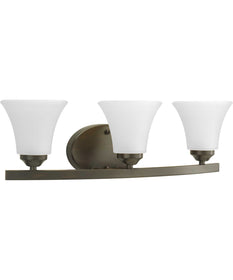 Adorn 3-Light Etched Glass Traditional Bath Vanity Light Antique Bronze