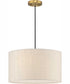 Markor 1-Light Ecru Linen Shade Transitional Pendant Brushed Nickel;Matte Black;Vintage Brass
