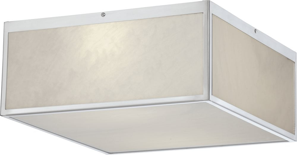 14"W Crate 1-Light LED Close-to-Ceiling Brushed Nickel