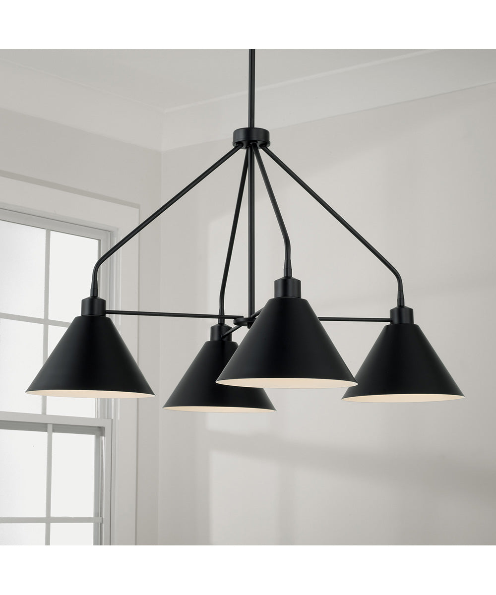 Alden 4-Light Chandelier Matte Black