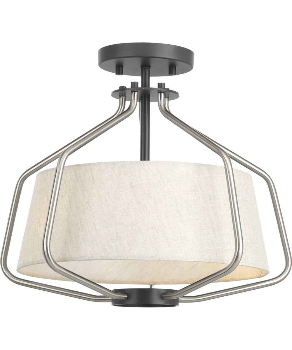 Hangar 16" Semi-Flush/Convertible Brushed Nickel