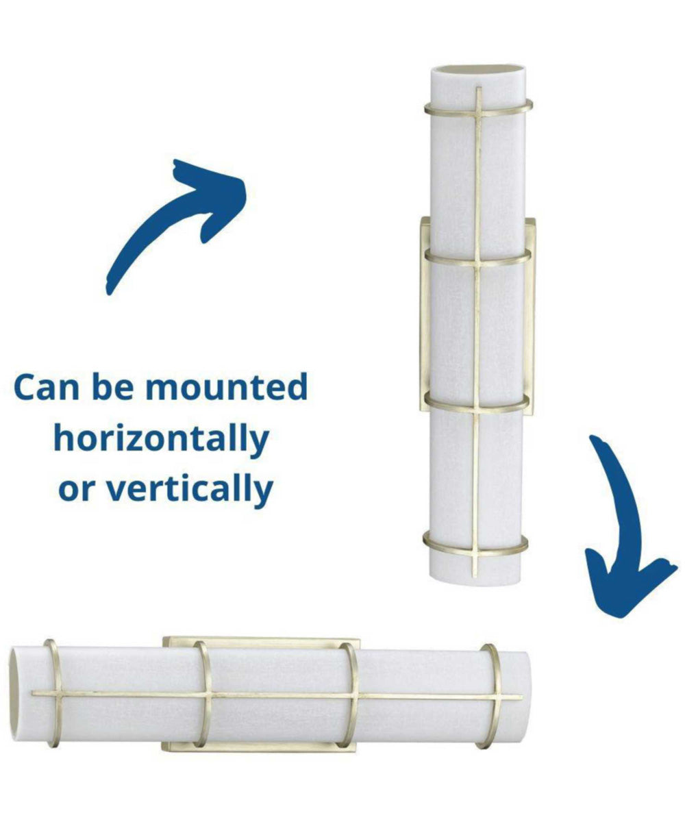 Grid LED 22-inch White Linen Acrylic Modern Style Bath Vanity Wall Light Silver Ridge