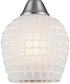 5"w Fusion 1-Light Pendant Satin Nickel/White Mosaic