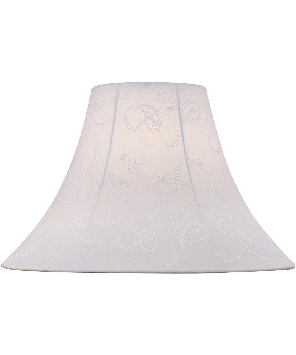 Lamp Shade White Jacquard Bell Shade - 7"Tx18"Bx12.50"Sl