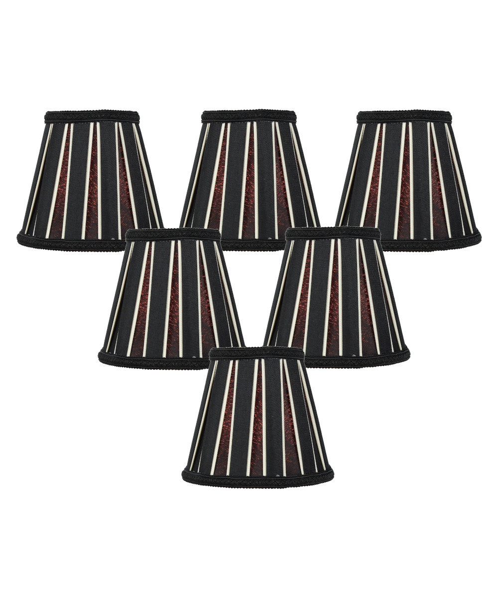 5"W x 5"H Set of 6 Black Eggshell Chandelier Clip-On Lampshade