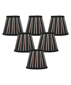 5"W x 5"H Set of 6 Black Eggshell Chandelier Clip-On Lampshade