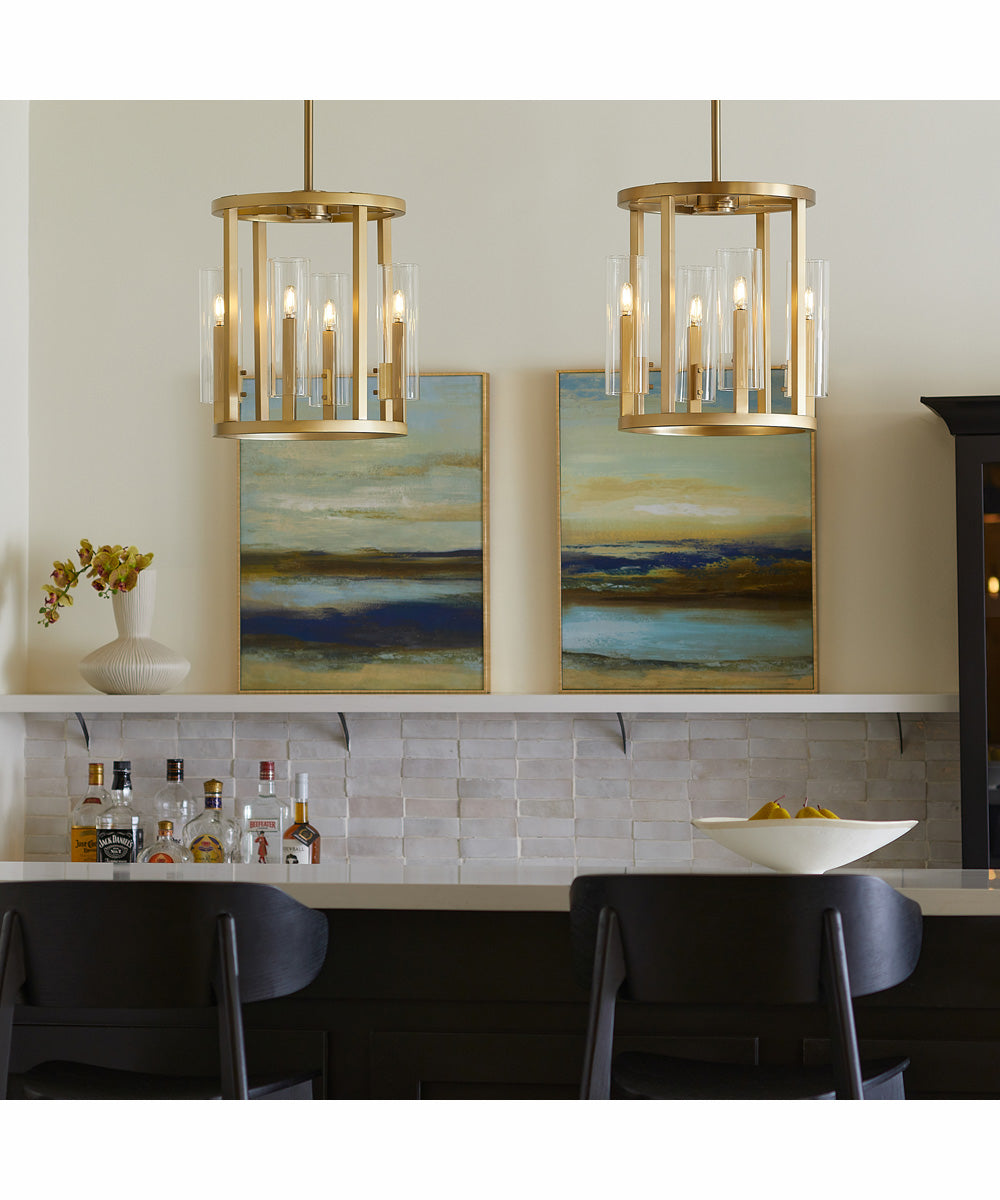 Harbin 4-light Entry Foyer Hall Chandelier Aged Brass