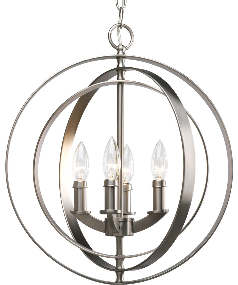 Equinox 4-Light Foyer Pendant Burnished Silver