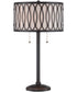 Tacey 2-Light Table Lamp D. Bronze/Inner White Fabric Shade