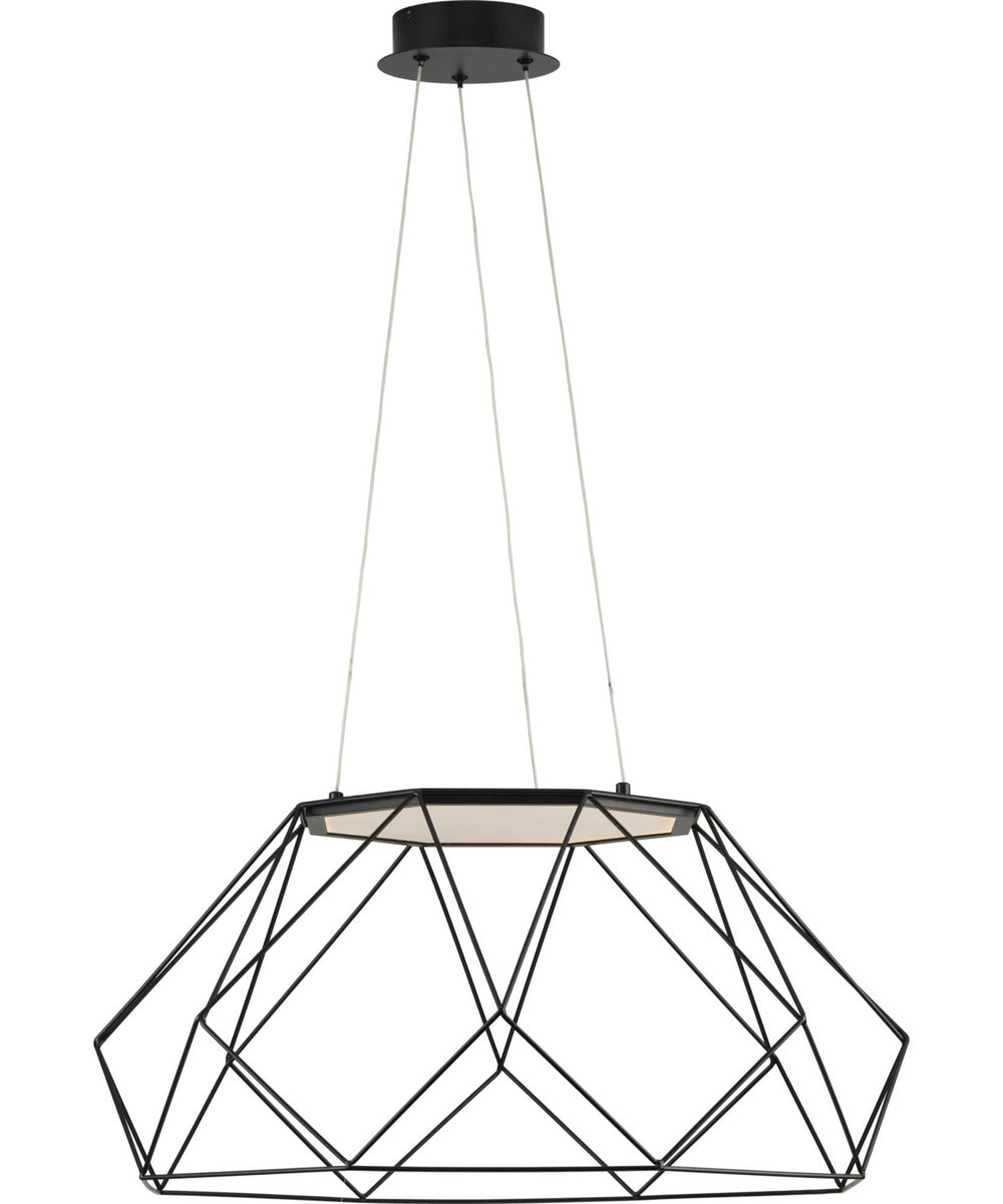 Geodesic LED Modern Style Large Hanging Pendant Light Matte Black