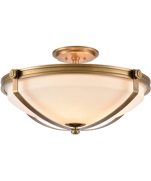 Connelly 4-Light Semi Flush Natural Brass/Frosted Glass