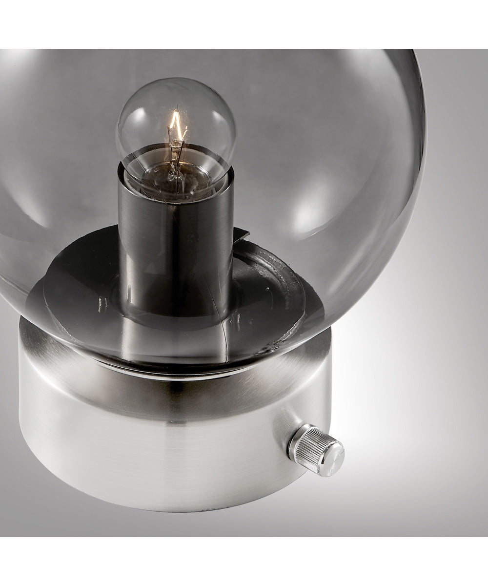 Reon 1-Light Table Lamp Brushed Nickel/Smoke Glass Shade