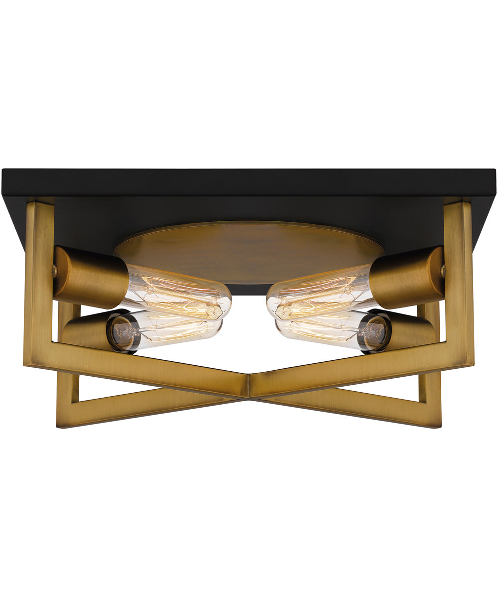 Brunson 4-light Flush Mount Aged Brass