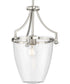 Parkhurst 1-Light New Traditional Clear Glass Mini-Pendant Light Brushed Nickel