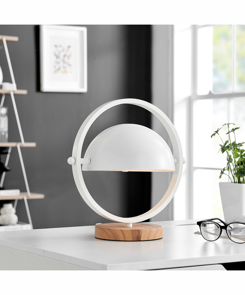 Wanda 1-Light Table Lamp White/Wood Finished