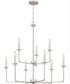Prescott 9-light Chandelier Brushed Nickel
