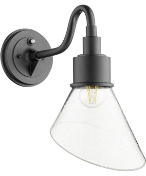 9"W Torrey 1-light Wall Mount Light Fixture Noir w/ Clear/Seeded