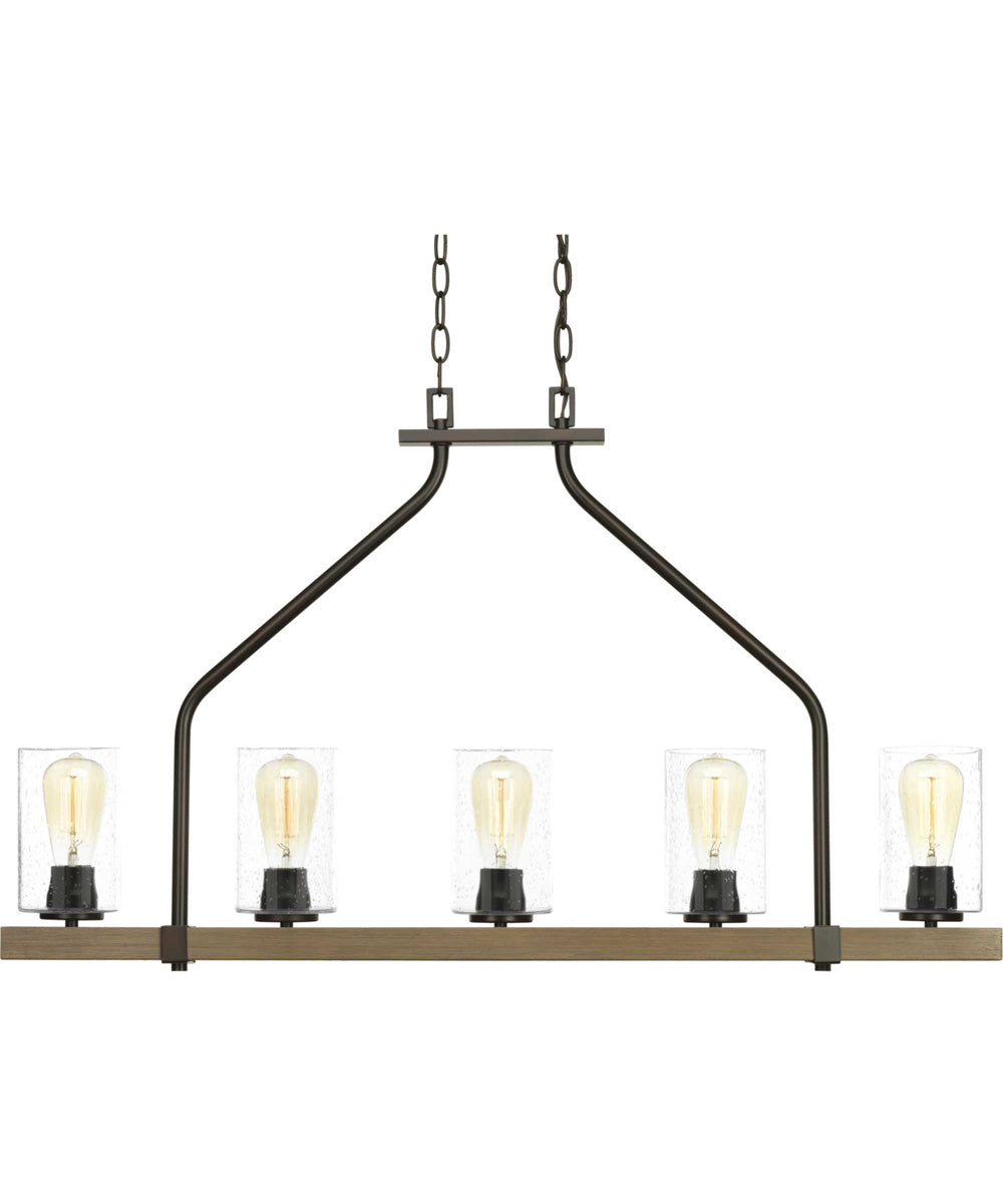 Barnes Mill 5-Light Linear Chandelier Antique Bronze