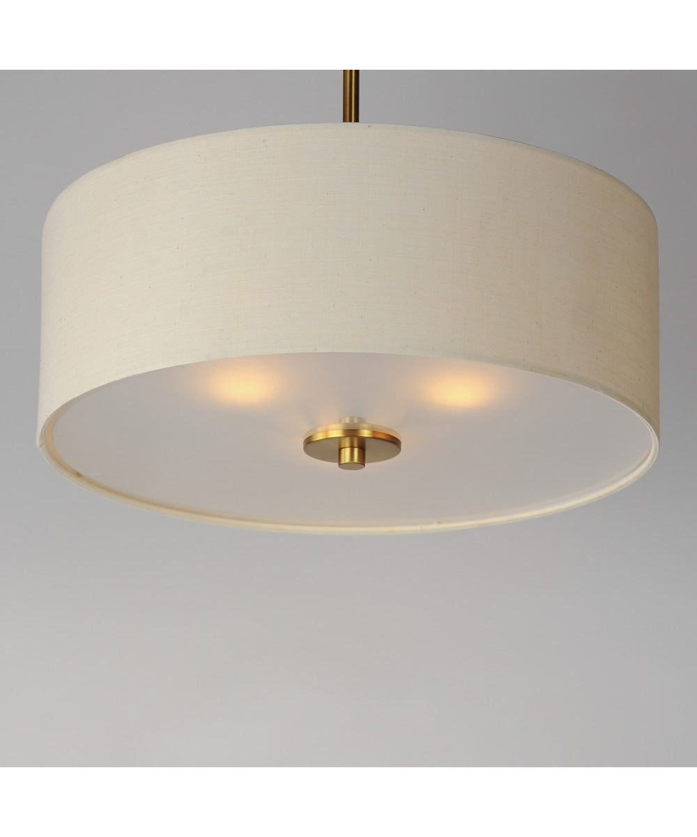Bongo 3-Light Pendant / Semi-Flush Mount Natural Aged Brass