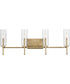 Elara 4-Light New Traditional Clear Glass Bath Vanity Light Vintage Brass