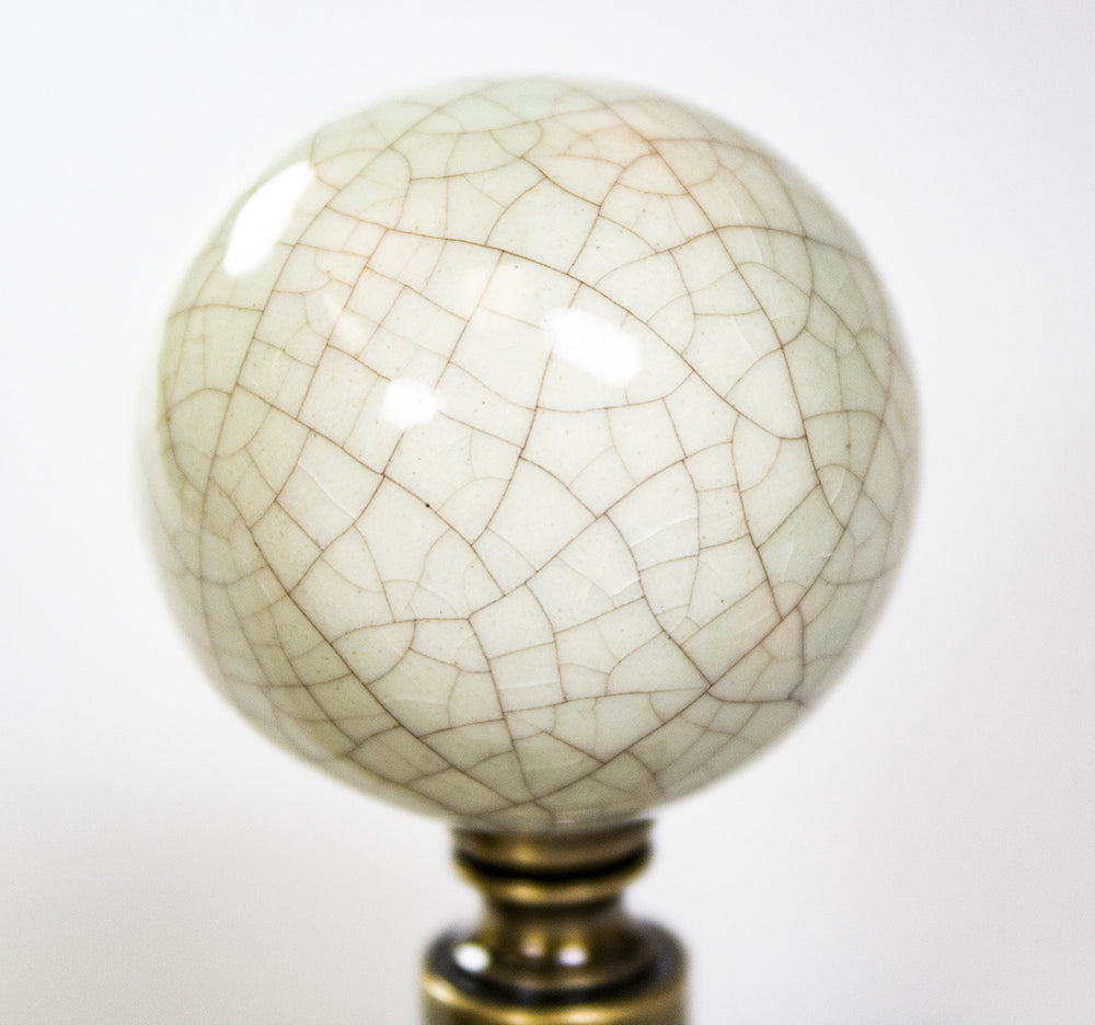 2"H Antique Celadon Ceramic Ball Finial