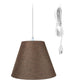 HomeConcept 1-Light Plug In Swag Pendant Ceiling Light Chocolate Burlap Shade 7x14x11