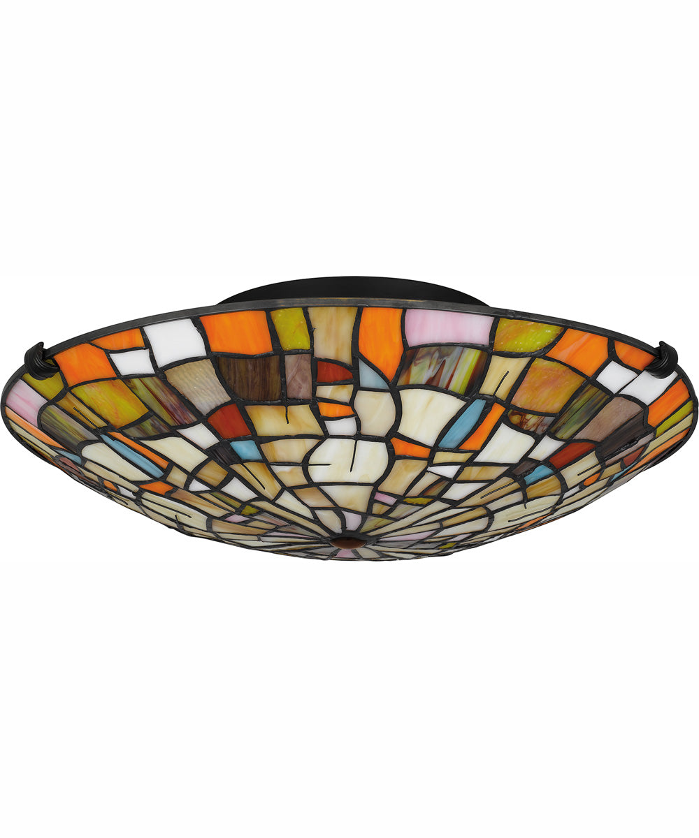 Tiffany Large 2-light Flush Mount Matte Black