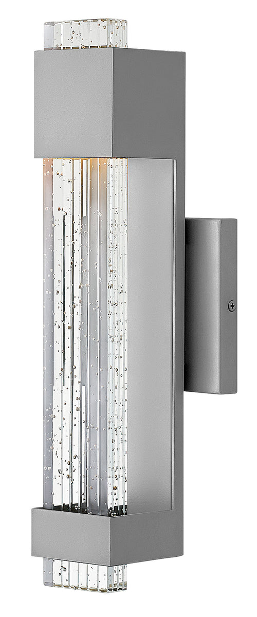 16"H Glacier 1-Light Small Outdoor Wall Light in Titanium
