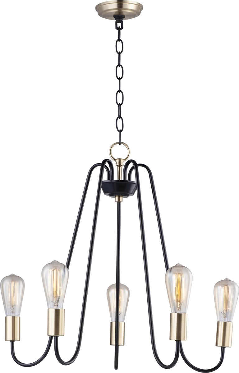 24"W Haven 5-Light Chandelier Oil Rubbed Bronze / Antique Brass